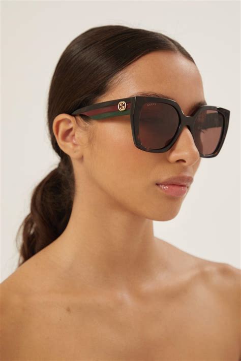 gucci havana round sunglasses|gucci 59mm square sunglasses.